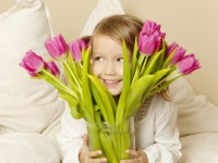 Blumenstrau und schner Spruch zum Muttertag