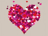 Valentinstagskarte mit Herzen