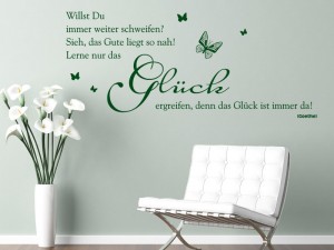 Wandtattoo Spruch Das Glck ist immer da