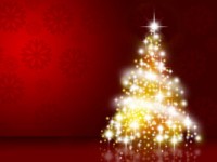 Weihnachtskarte mit festlichem Weihnachtsbaum