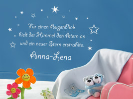 Wandtattoo Spruch Fr einen Augenblick ... mit Wunschname