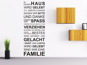 Wandtattoo In diesem Haus wird gelebt... Familienspruch