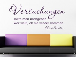 Wandtattoo Spruch Versuchungen...